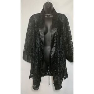 Vintage Victoria's Secret Black Lace Robe Size OSFM